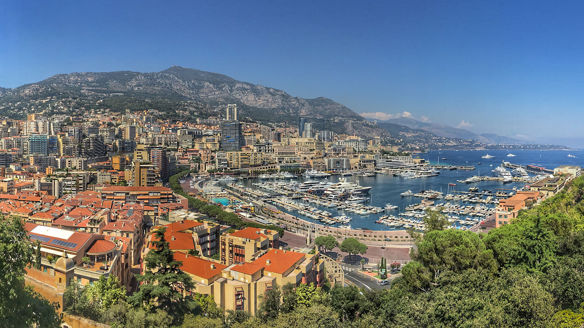 A view of Monaco from the walk up to the palace