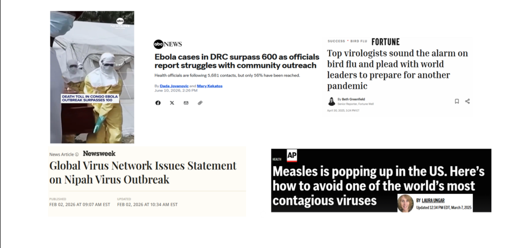GVN media coverage on Ebola, H5N1, Nipah and measles